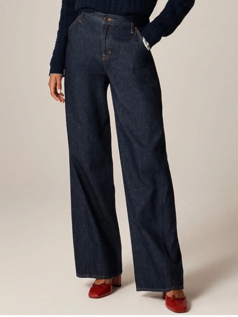 J. CREW Utility Low-Rise Wide-Leg Jean in Rinse Wash Size 32 Petite